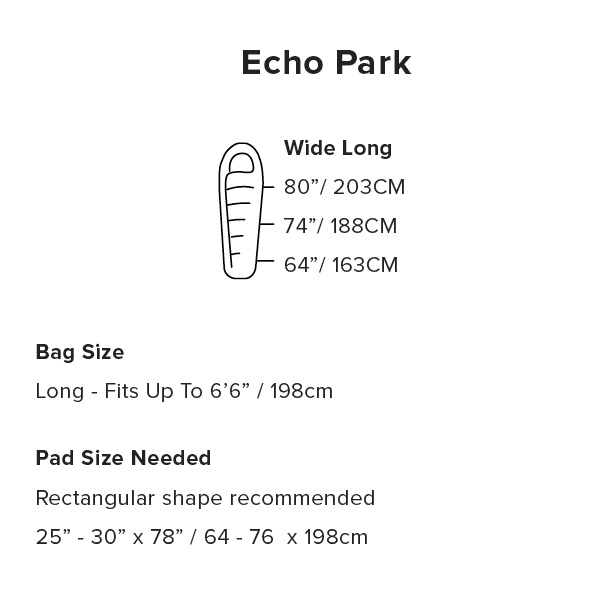 Big Agnes Echo Park Informácie O Veľkosti